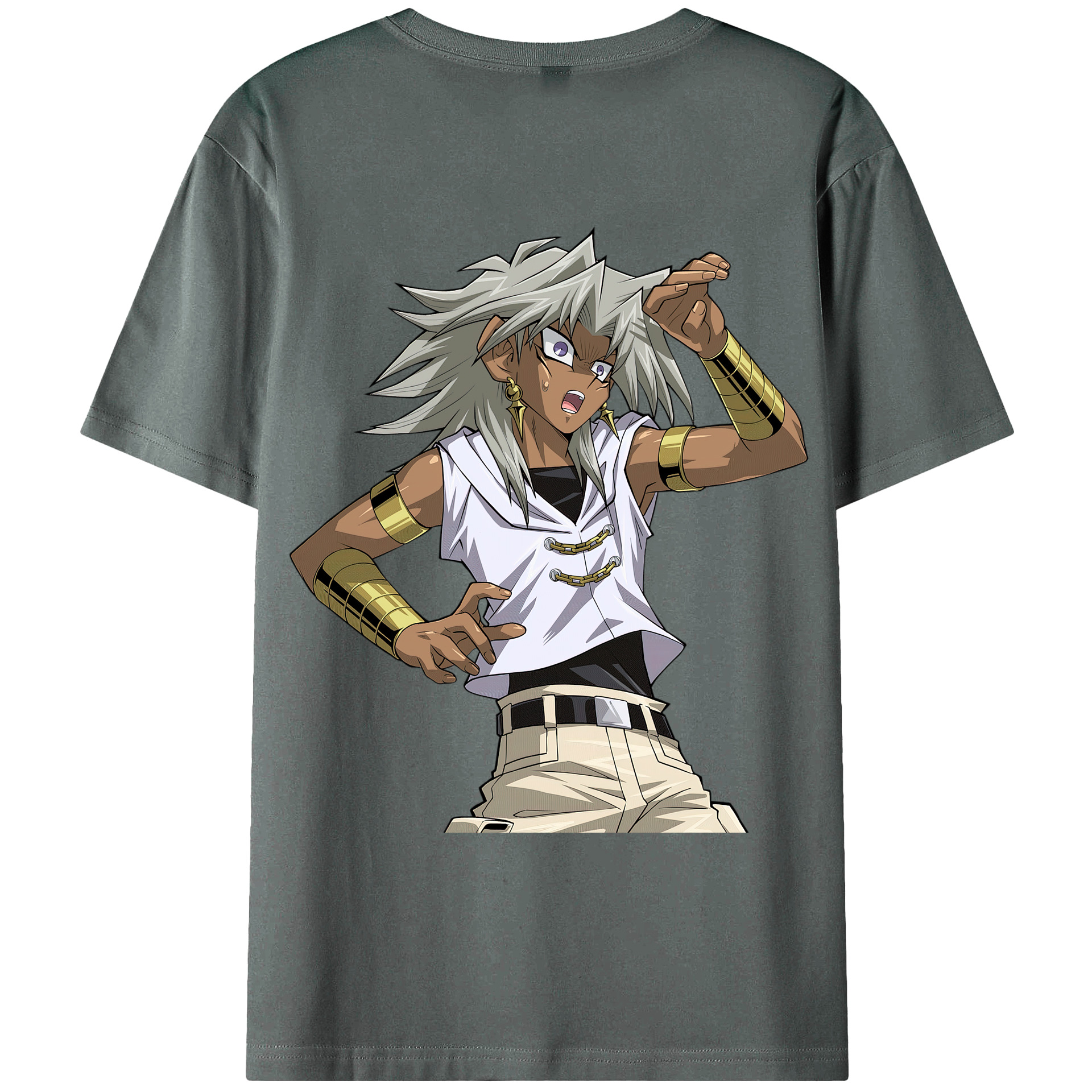 （画像用） 遊☆戯☆王 Yu-Gi-Oh! 綿100％ メンズ半袖Tシャツ（バックプリント） 通気性